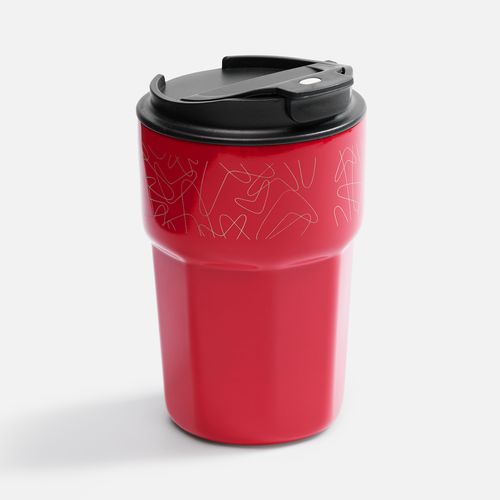 Термостакан Freshbrew, красный: круговая гравировка — пример готового нанесения, фото 1 из 4