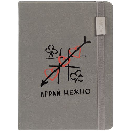 Ежедневник New Factor Metal, серый: уф-печать и лазерная гравировка — пример готового нанесения, фото 1 из 5