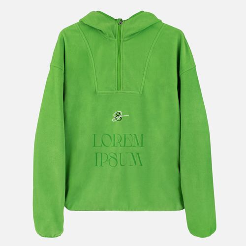 Анорак флисовый унисекс Fliska, зеленое яблоко: лазерная гравировка и вышивка — пример готового нанесения, фото 1 из 3