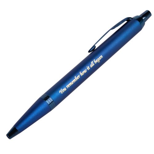 Ручка шариковая Parker IM Professionals Monochrome Blue, синяя: лазерная гравировка — пример готового нанесения, фото 1 из 3