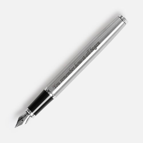 Набор Parker IM Essential Stainless Steel CT, серебристый: лазерная гравировка — пример готового нанесения, фото 1 из 4