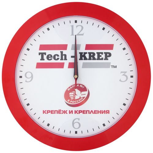 Часы настенные Vivid Large, красные: цифровая печать на вставке — пример готового нанесения, фото 1 из 6