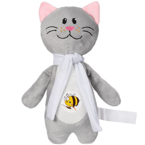 Мягкая игрушка Beastie Toys, котик с белым шарфом: dtf-печать — пример готового нанесения, фото 1 из 4