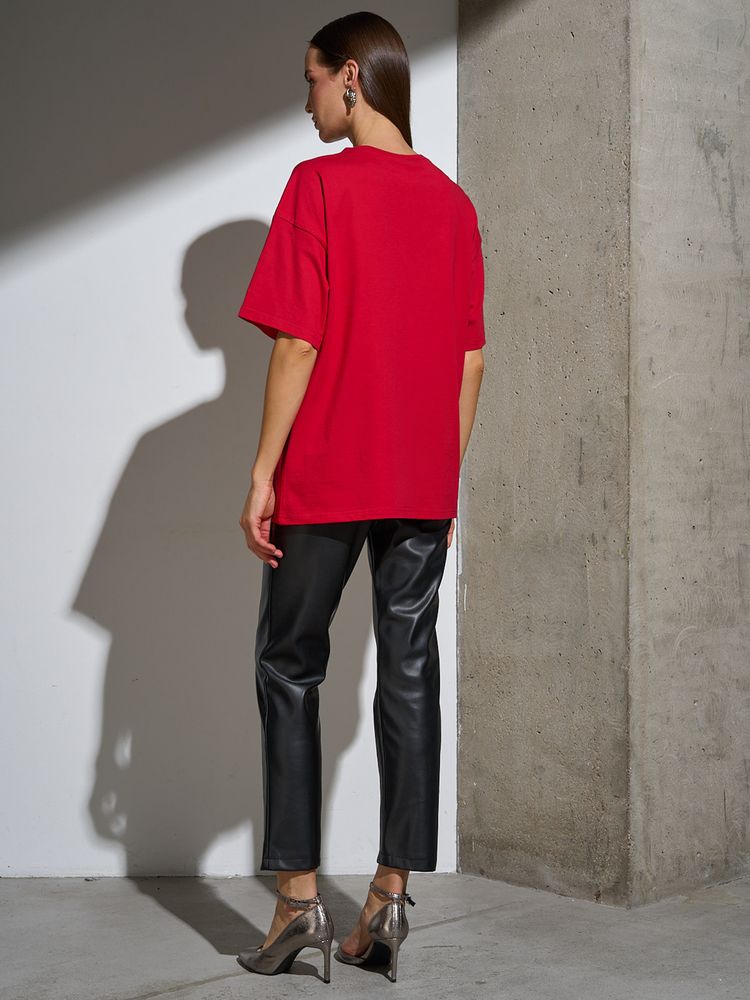 Футболка Oversize Premium, красная — фотография товара 6 из 12