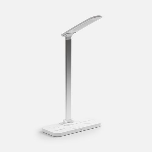 Настольная лампа с беспроводной зарядкой Power Light, белая: тампопечать — пример готового нанесения, фото 1 из 2