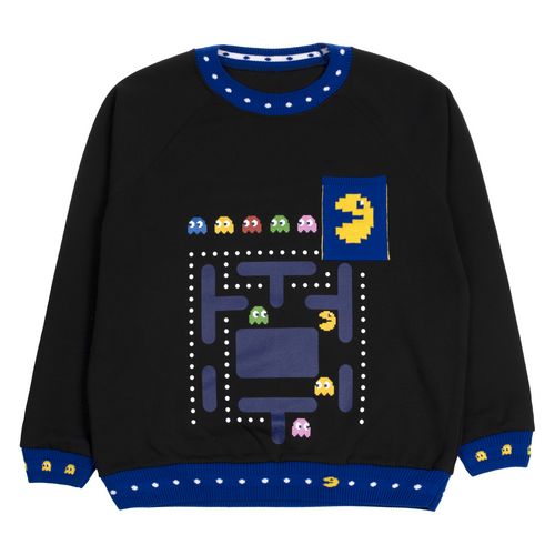 Вязаные манжеты на заказ Puno: 03567312xl свитшот унисекс space, черный, размер xl — пример готового нанесения, фото 1 из 4