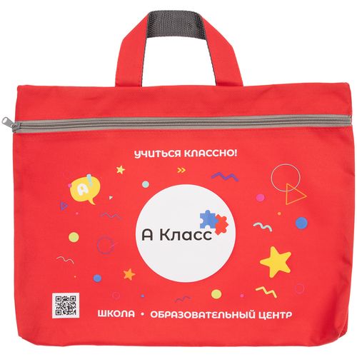 Сумка-папка Simple, красная: dtf-печать — пример готового нанесения, фото 1 из 9