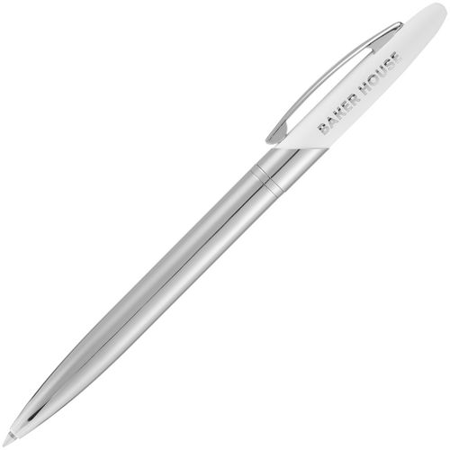 Ручка шариковая Dagger Soft Touch, белая: лазерная гравировка — пример готового нанесения, фото 1 из 4