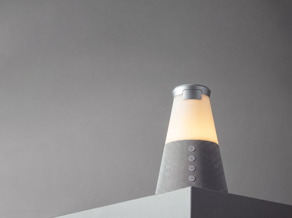 Bluetooth-колонка с беспроводной зарядкой и подсветкой Cone Sonance, серая — фотография товара 9 из 9