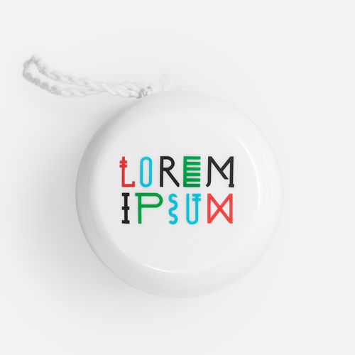 Антистресс-игрушка йо-йо Loopy, белая: тампопечать — пример готового нанесения, фото 1 из 4