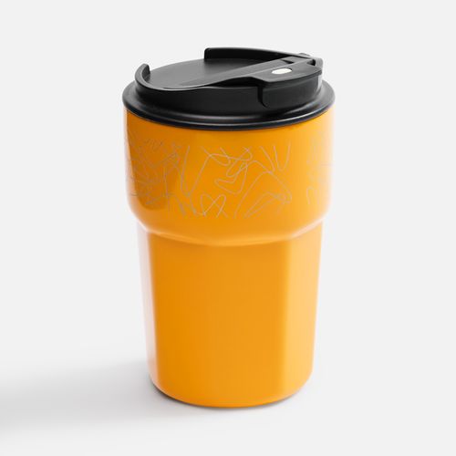 Термостакан Freshbrew, оранжевый: круговая гравировка — пример готового нанесения, фото 1 из 4