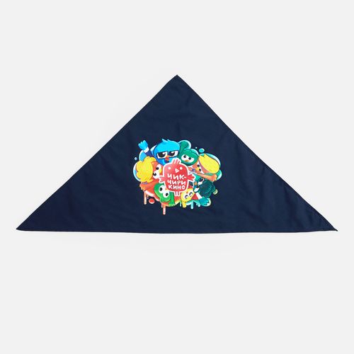 Шейный платок Bandana, темно-синий: dtf-печать — пример готового нанесения, фото 1 из 2