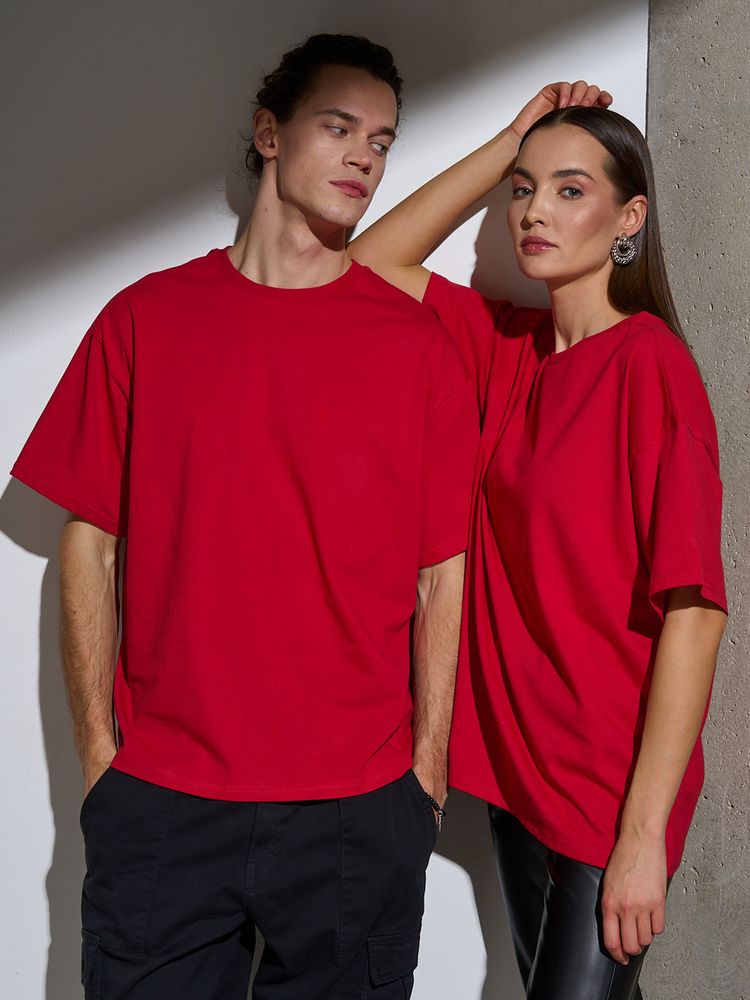 Футболка Oversize Premium, красная — фотография товара 11 из 12