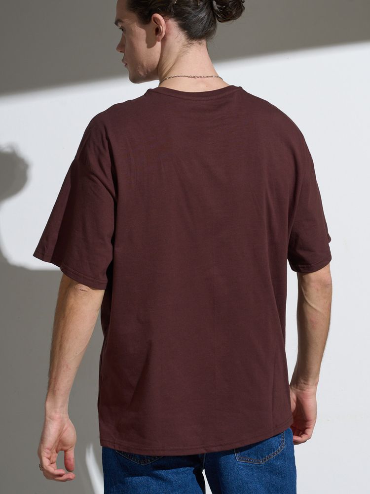 Футболка Oversize Premium, коричневая (шоколад) — фотография товара 2 из 8