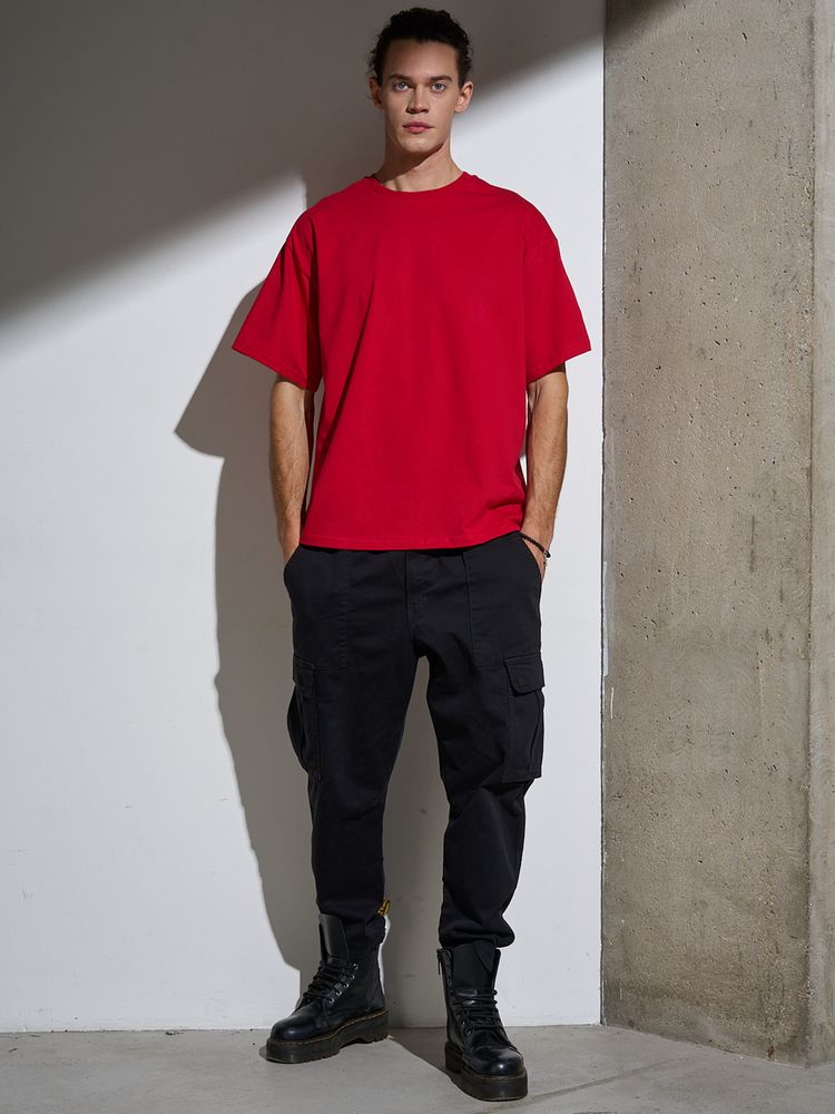 Футболка Oversize Premium, красная — фотография товара 9 из 12