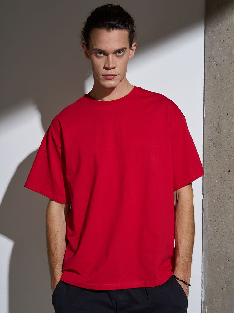 Футболка Oversize Premium, красная — фотография товара 8 из 12