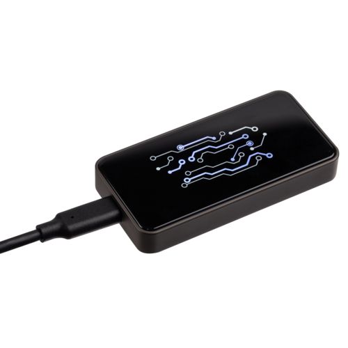 Внешний SSD диск Drop Light, с подсветкой гравировки, 512 Гб: лазерная гравировка и уф-печать — пример готового нанесения, фото 1 из 8