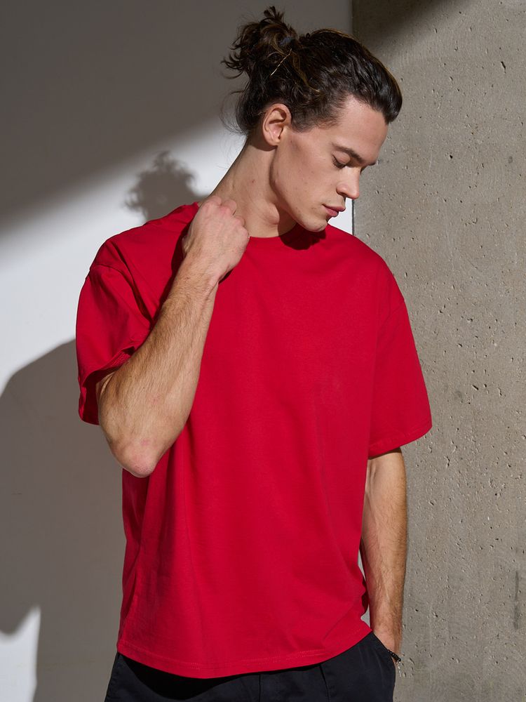 Футболка Oversize Premium, красная — фотография товара 7 из 12