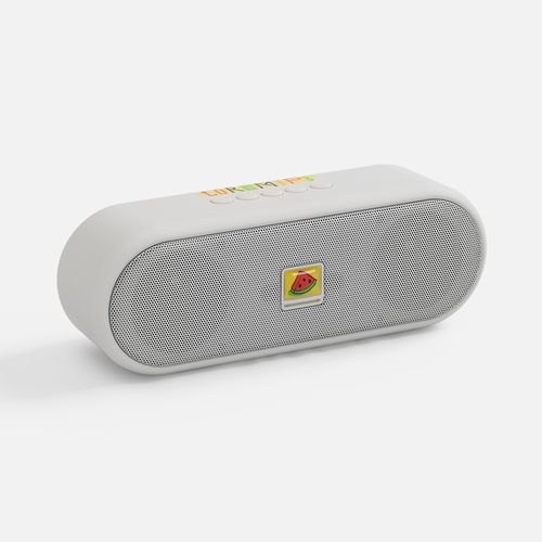 Беспроводная стереоколонка Uniscend Roombox, светло-серая: наклейка под смолой и уф-печать — пример готового нанесения, фото 1 из 3