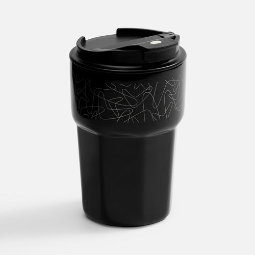 Термостакан Freshbrew, черный: круговая гравировка — пример готового нанесения, фото 1 из 4