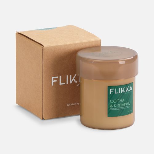 Ароматическая свеча Flikka, сосна и кипарис, бежевая: уф-dtf и тампопечать и шелкография — пример готового нанесения, фото 1 из 8