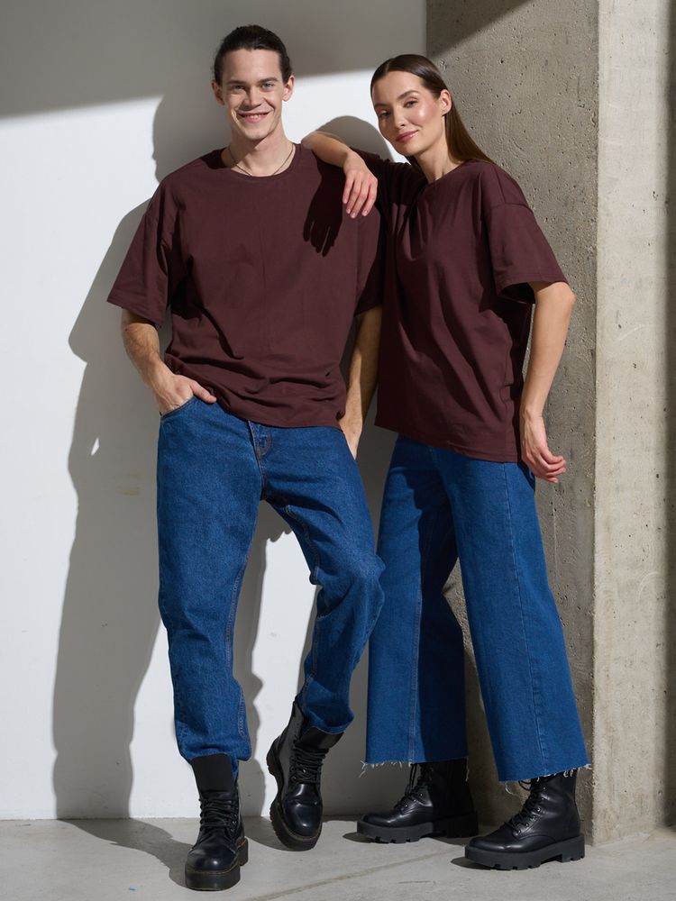 Футболка Oversize Premium, коричневая (шоколад) — фотография товара 8 из 8