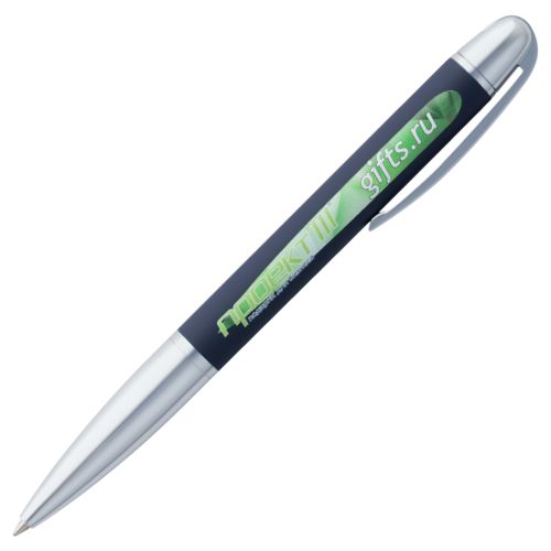 Ручка шариковая Arc Soft Touch, синяя: уф-печать — пример готового нанесения, фото 1 из 7