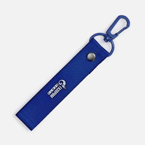 Заклепка Rivet, S, серебристая, ver.2: dtf-печать и 19700.44.30cm стропа текстильная fune 20 s, синяя, 30 см и 16507.44 застежка-карабин snap hook, m, синяя — пример готового нанесения, фото 1 из 3