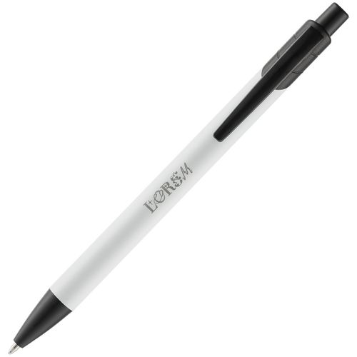 Ручка шариковая Undertone Black Soft Touch, белая: лазерная гравировка — пример готового нанесения, фото 1 из 6