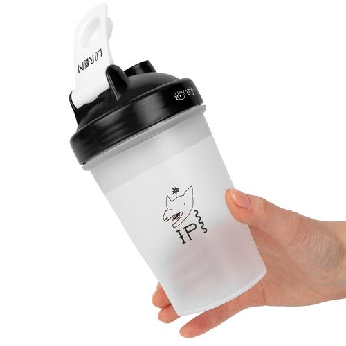 Спортивный шейкер OneTwo Drink, черный: тампопечать — пример готового нанесения, фото 1 из 6