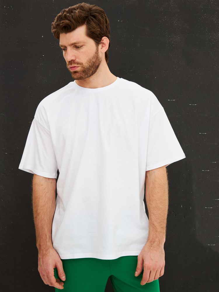 Футболка Oversize Premium, белая — хлопок 100%, гребенная пряжа; джерси, плотность 180 г/м²