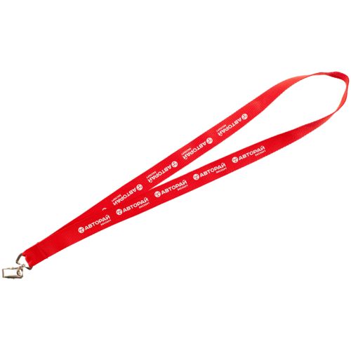 Лента для бейджа Neckband, красная: шелкография — пример готового нанесения, фото 1 из 2