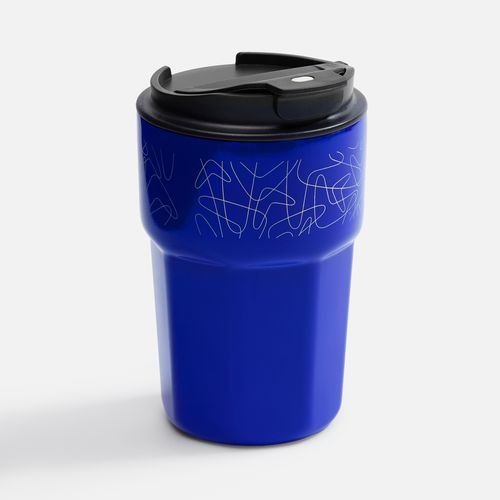 Термостакан Freshbrew, синий: круговая гравировка — пример готового нанесения, фото 1 из 4