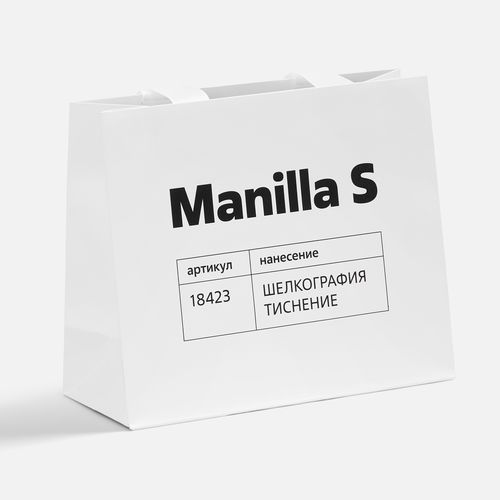 Пакет бумажный Manilla M, белый: шелкография — пример готового нанесения, фото 1 из 2