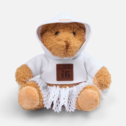 Заготовка из крупной сетки Rete 300, белая: 22059.60 мягкая игрушка «мишка cuddleton» в белом худи — пример готового нанесения, фото 1 из 4