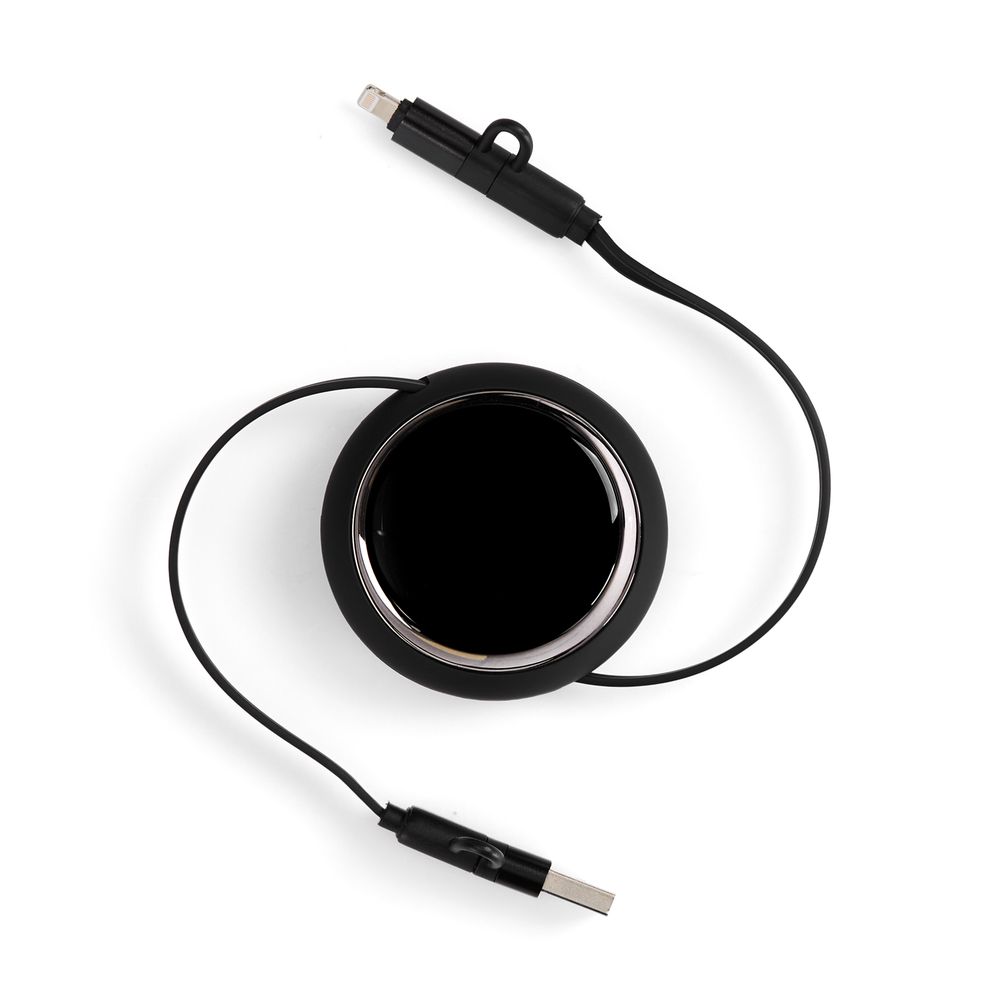 Складной кабель с переходниками pocketCoil, черный — фотография товара 6 из 8
