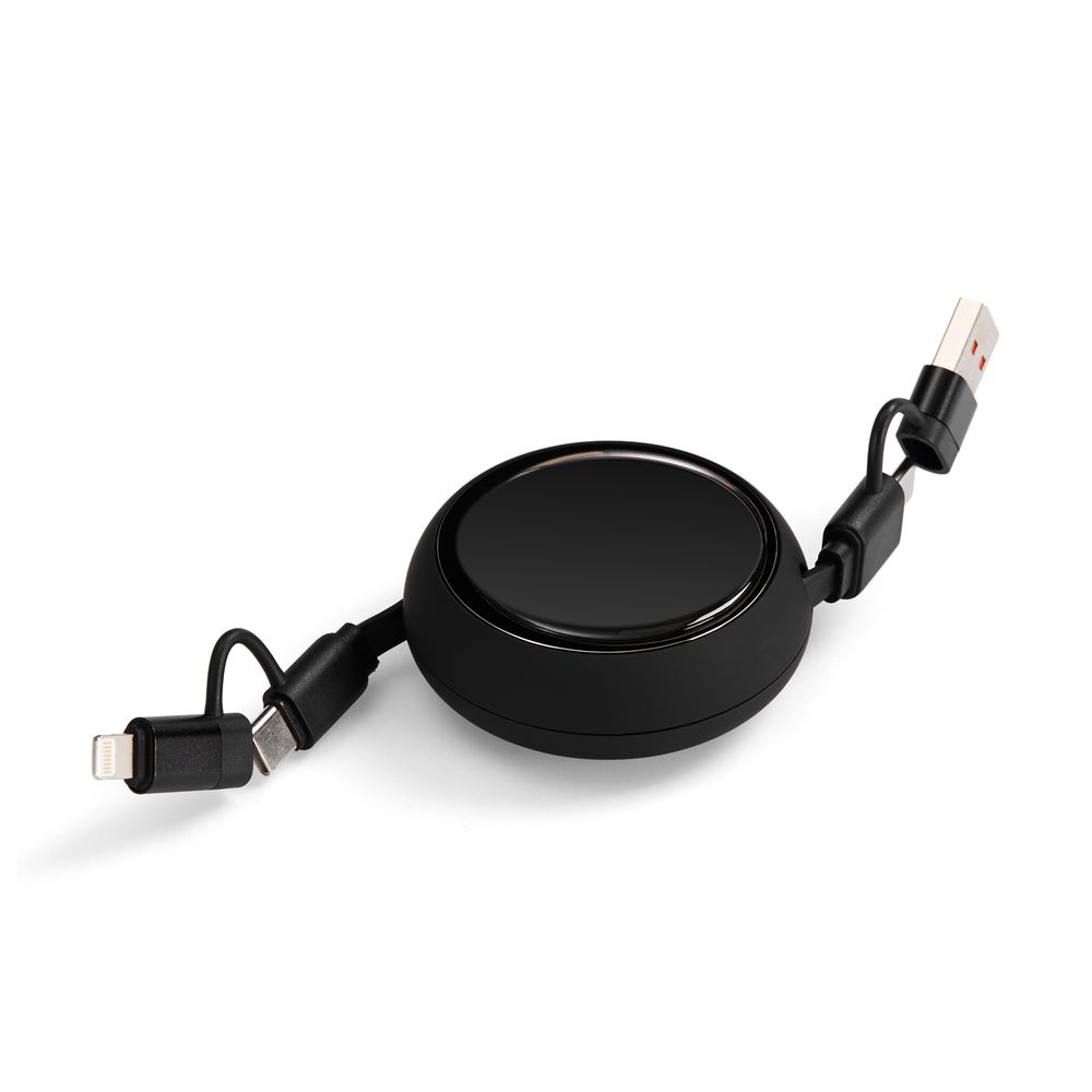 Складной кабель с переходниками pocketCoil, черный — фотография товара 3 из 8