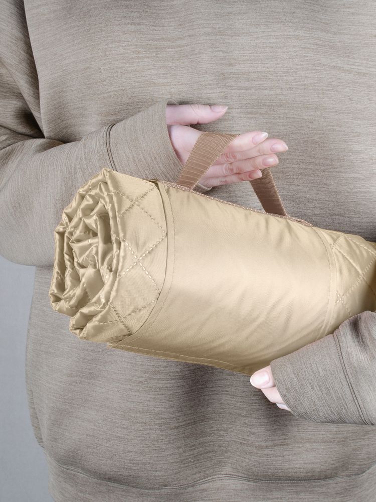 Плед для пикника Comfy, бежевый — фотография товара 5 из 11