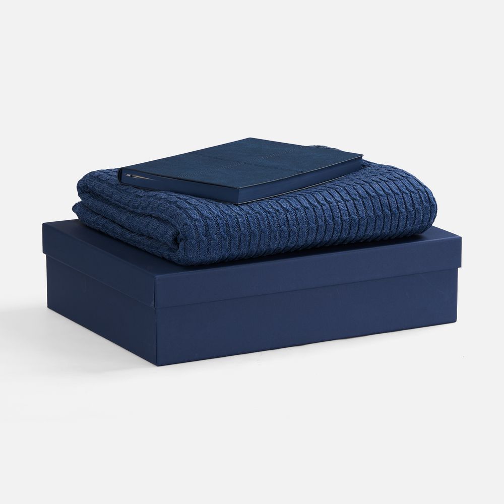 Набор Stitch Warm, синий — акрил 100%; искусственная кожа