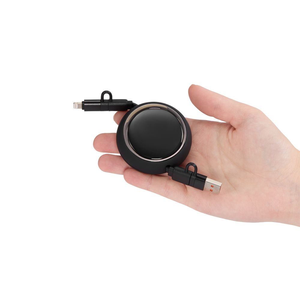 Складной кабель с переходниками pocketCoil, черный — фотография товара 7 из 8