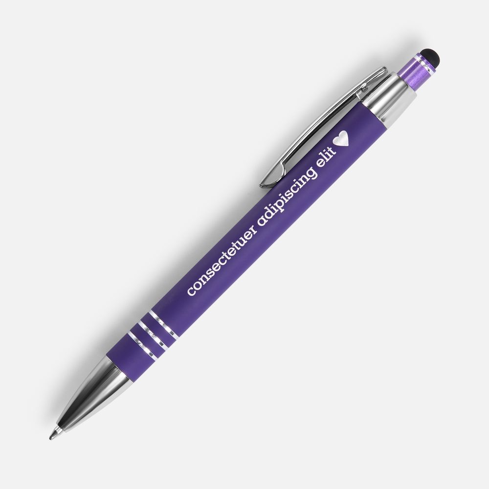 Ручка шариковая Sansen Soft Touch со стилусом, фиолетовая — фотография товара 7 из 8