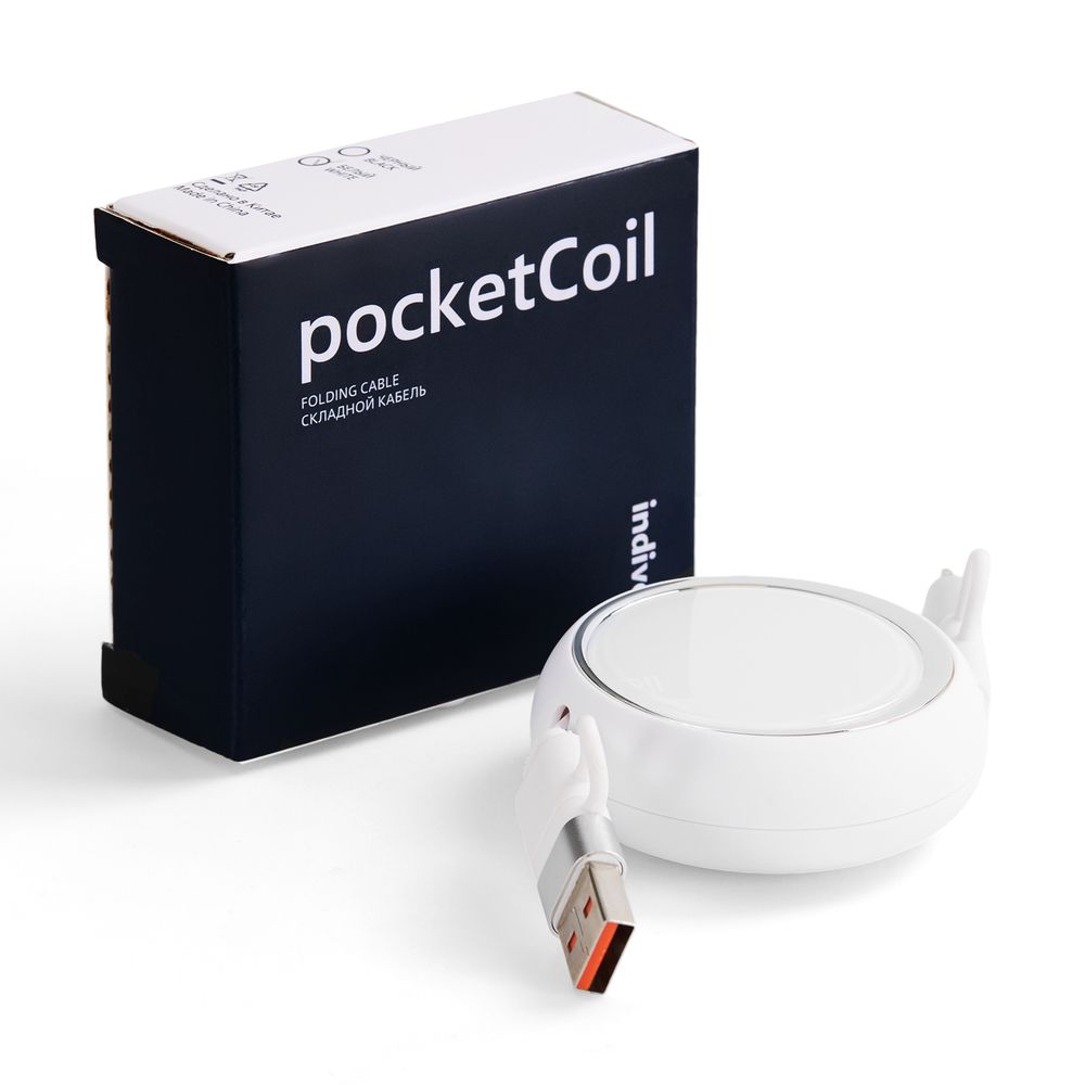 Складной кабель с переходниками pocketCoil, белый — фотография товара 8 из 8