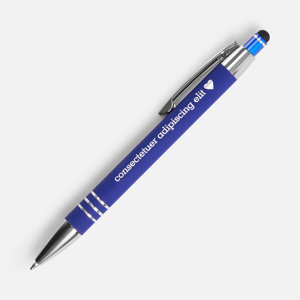 Ручка шариковая Sansen Soft Touch со стилусом, синяя — фотография товара 7 из 8