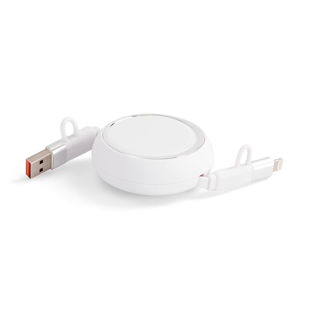 Складной кабель с переходниками pocketCoil, белый — фотография товара 2 из 8