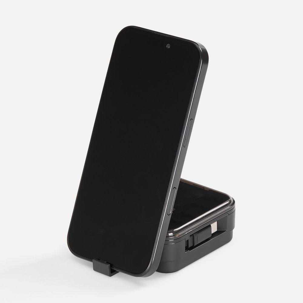 Набор для ухода за гаджетами со складным кабелем aceCase, черный — фотография товара 5 из 8
