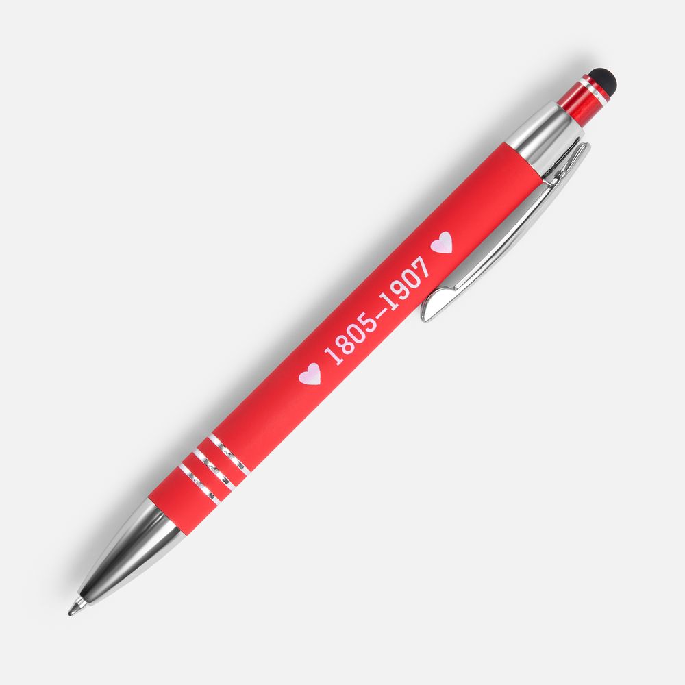 Ручка шариковая Sansen Soft Touch со стилусом, красная — фотография товара 8 из 8