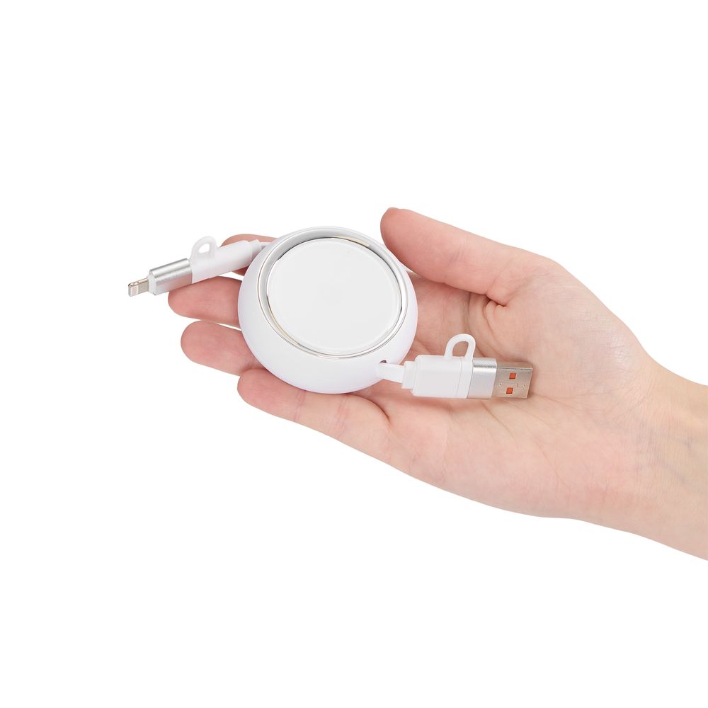 Складной кабель с переходниками pocketCoil, белый — фотография товара 7 из 8