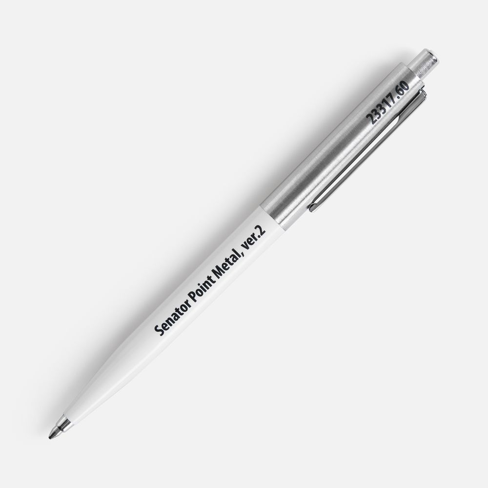 Ручка шариковая Senator Point Metal, ver.2, белая — фотография товара 6 из 6