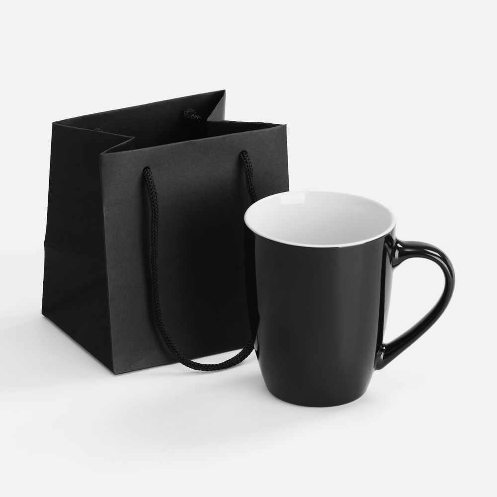 Пакет бумажный под кружку Cupfull, черный — фотография товара 3 из 4