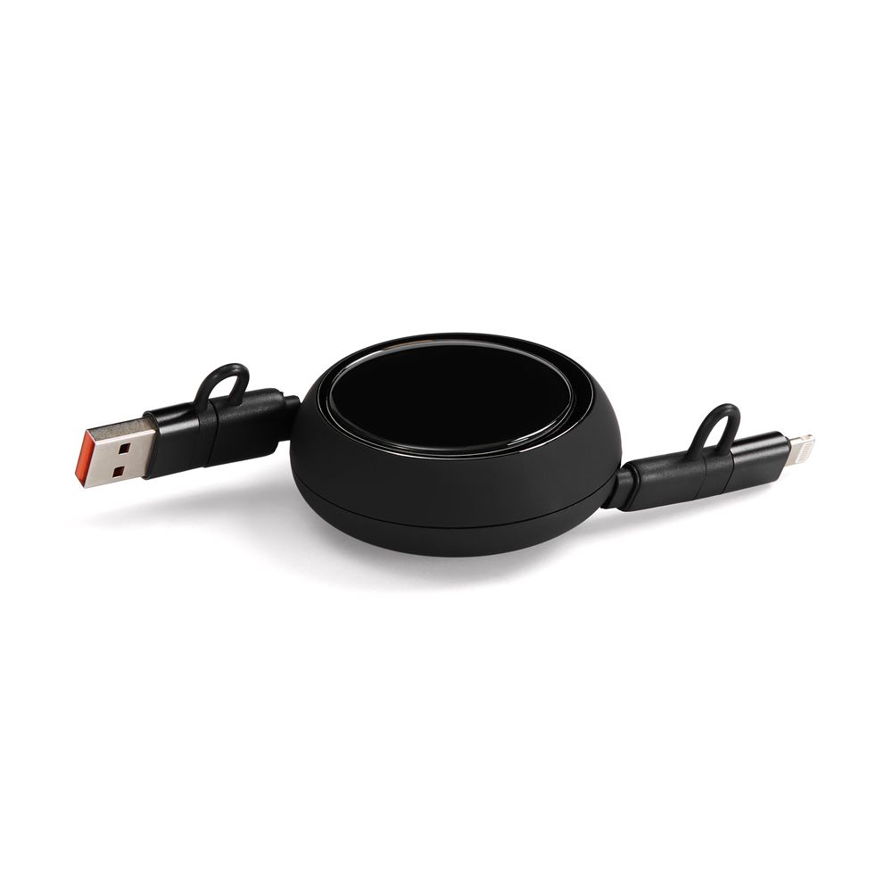 Складной кабель с переходниками pocketCoil, черный — фотография товара 2 из 8